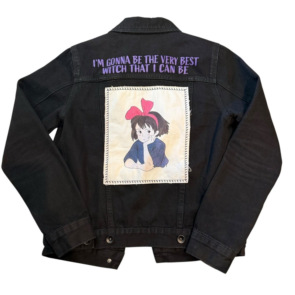 KIKI's Delivery Service Women's Best Witch I Can Be Denim Black Jacket SM